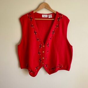 Vintage Tabi International | Festive Cotton Button Vest